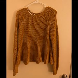 Jessica Simpson Brown Women' Aria Flounce Hem Ribi Pullover